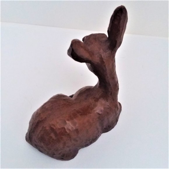 VTG Deer Red Mill made from Crushed Pecan Shells Figurine Signed Handcrafted USA - Picture 3 of 8